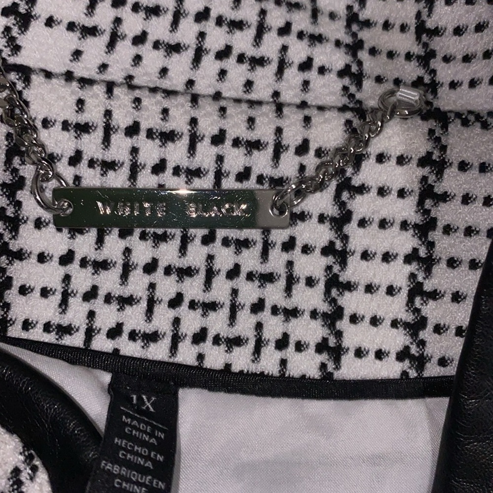 black and white jacket with shoulder pads - Picture 6 of 7